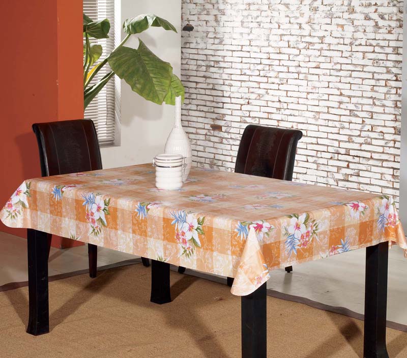 printed PVC/ PEVA table cloth Nonwoven backing