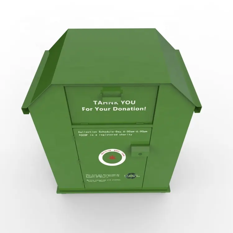 Outdoor Metal Recycle Bin Outdoor Metal Donation Bin Clothing Recycle Bin