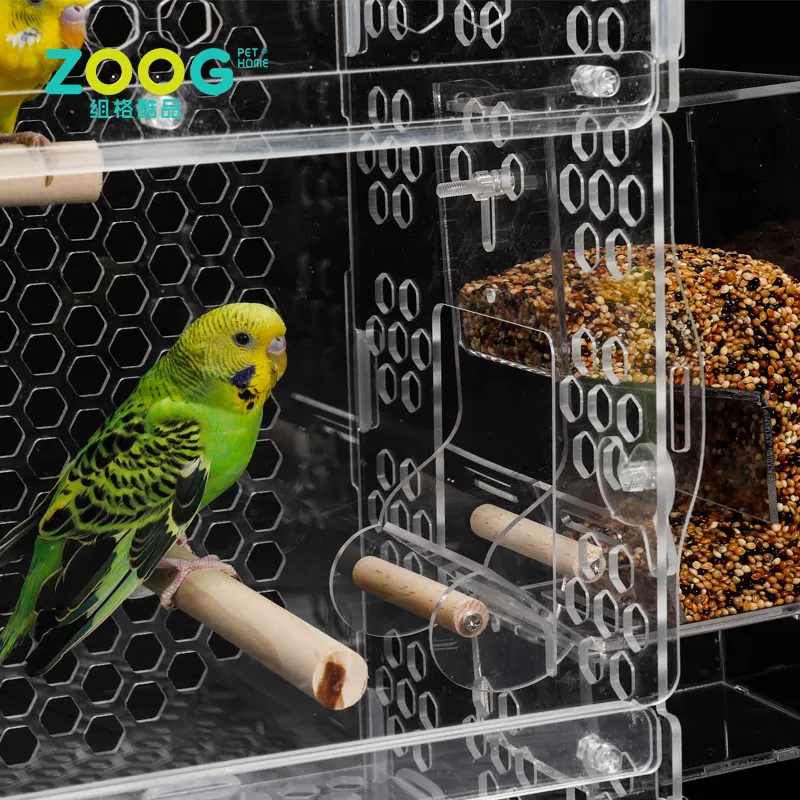 Custom rectangle clear Acrylic Bird cage pet container for sale