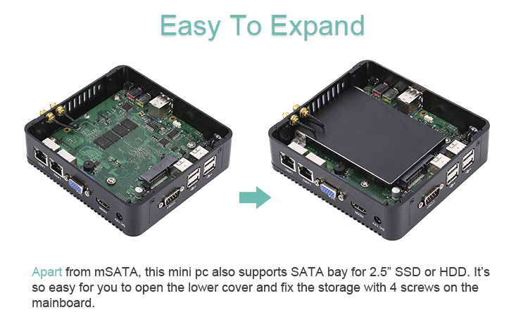 High quality mini pc core dual lan WIFI module i5 i7 CPU J1900 processor 4th 5th generation 4COM 6USB small box computer