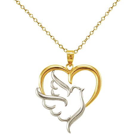 925 Sterling Silver Necklace с White и Gold Heart Pendant, High Quality Jewelry, Wholesale