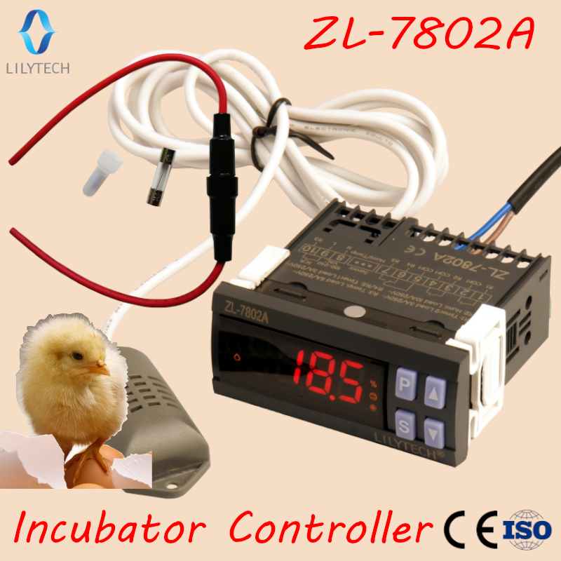 ZL-7802A, контроллер температуры и влажности, гигростат термостата, контроллер инкубатора, номинальная мощность 5А для нагревателя