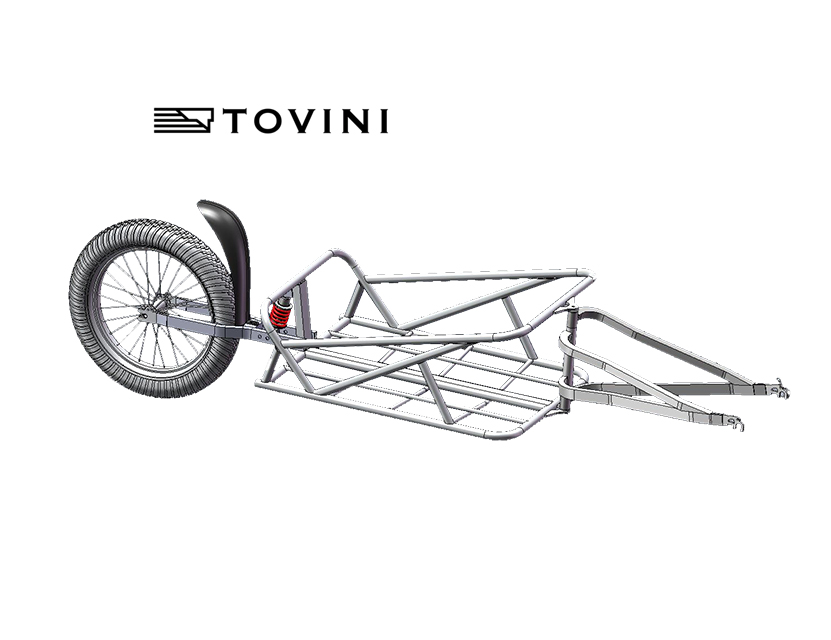 Aluminum Single Wheel Cargo Trailer Camper Trailer One Wheel Bike Travel Trailer Cart with Suspension for Hunting
