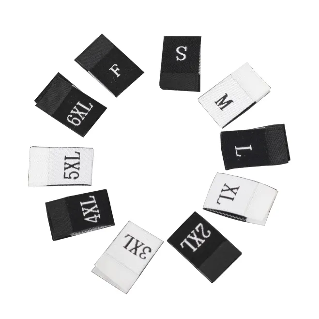 Stock wholesale soft centerfold garment size woven labels