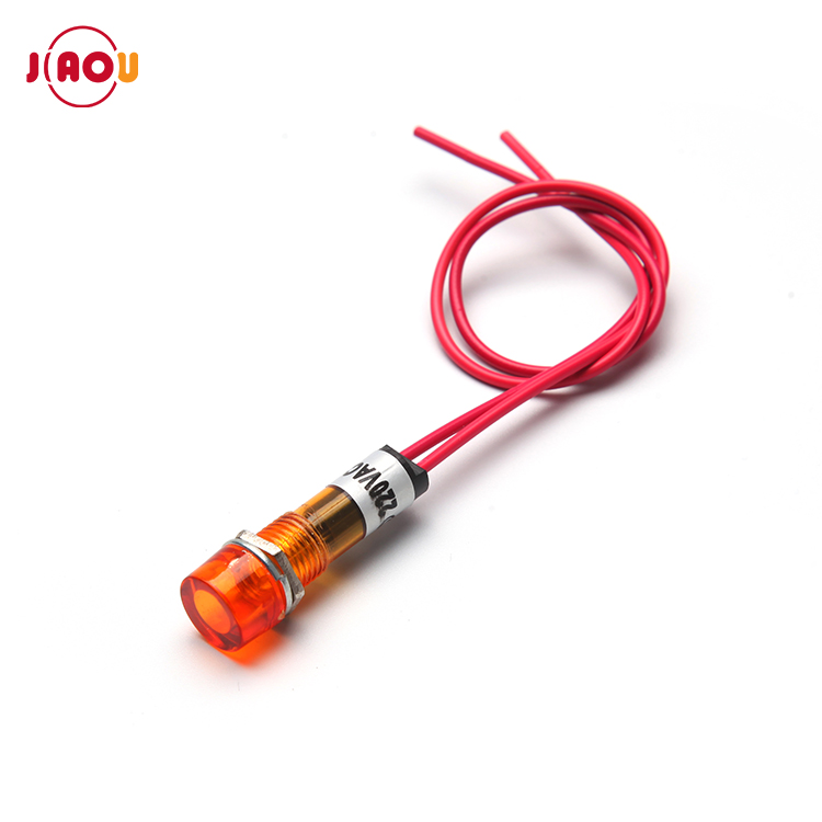 JIAOU 10 мм XD10-3 небольшой световой индикатор/светодиодная контрольная лампа/пластиковый источник сигнальная лампа с 20 см провода 12v/ 24v/220v/380v