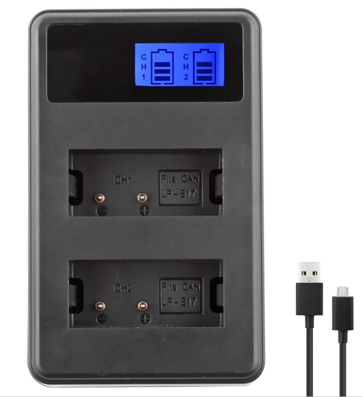 Запасной аккумулятор LP-E17 и ультратонкое зарядное устройство Micro USB для Canon LPE17, EOS M3