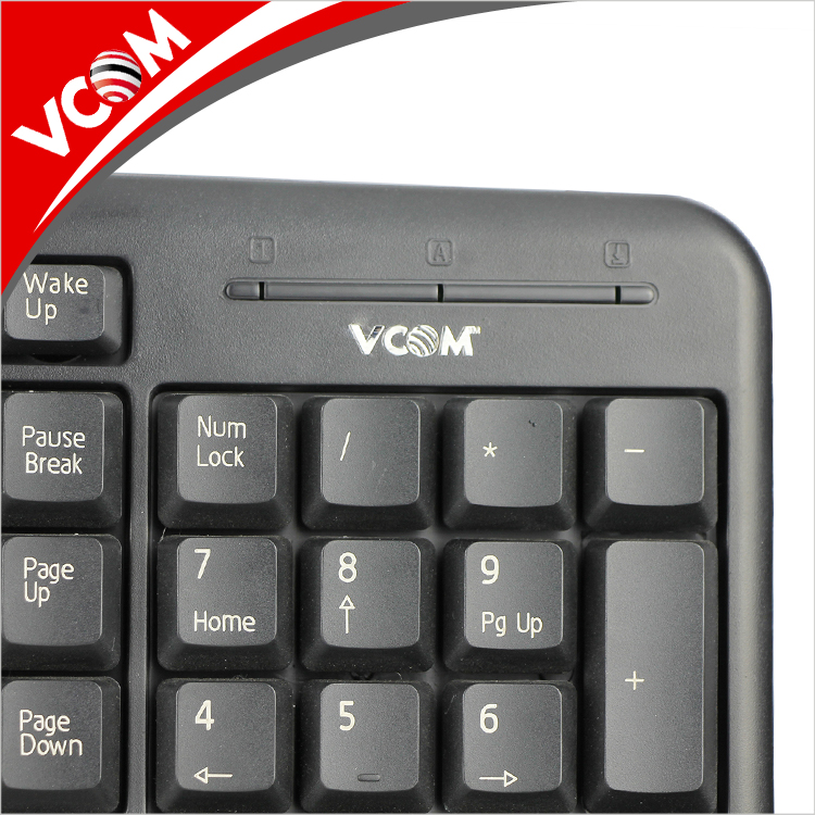 Стандартная Проводная USB клавиатура VCOM для компьютеров, черная клавиатура для ноутбуков