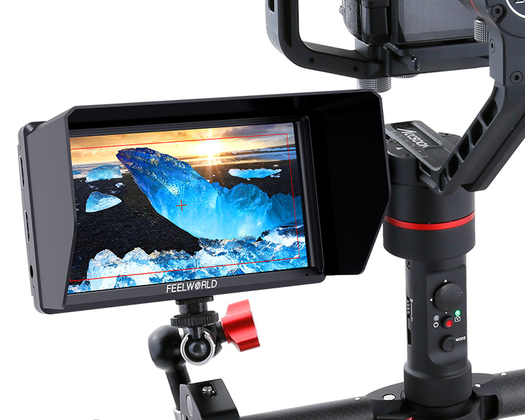 Feelworld 5 дюймов hdmi монитор 1280x720 на шарнирный стабилизатор для камеры на S55