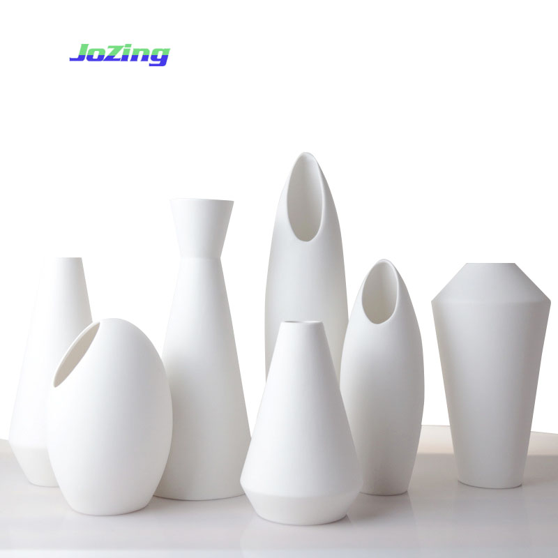 Creative Design home Decoration Super White Ceramic Vase Set