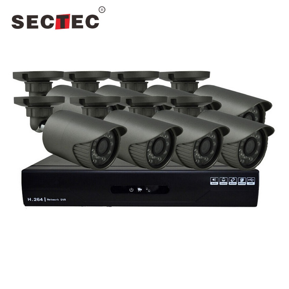 Система видеонаблюдения SECTEC, 4 канала, 4 ip-камеры, 1 ТБ