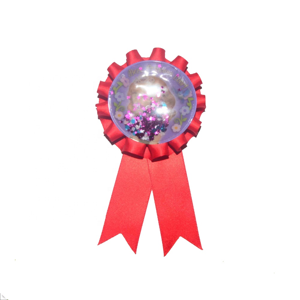 Factory direct sales custom lovely pattern fabric bow brooch