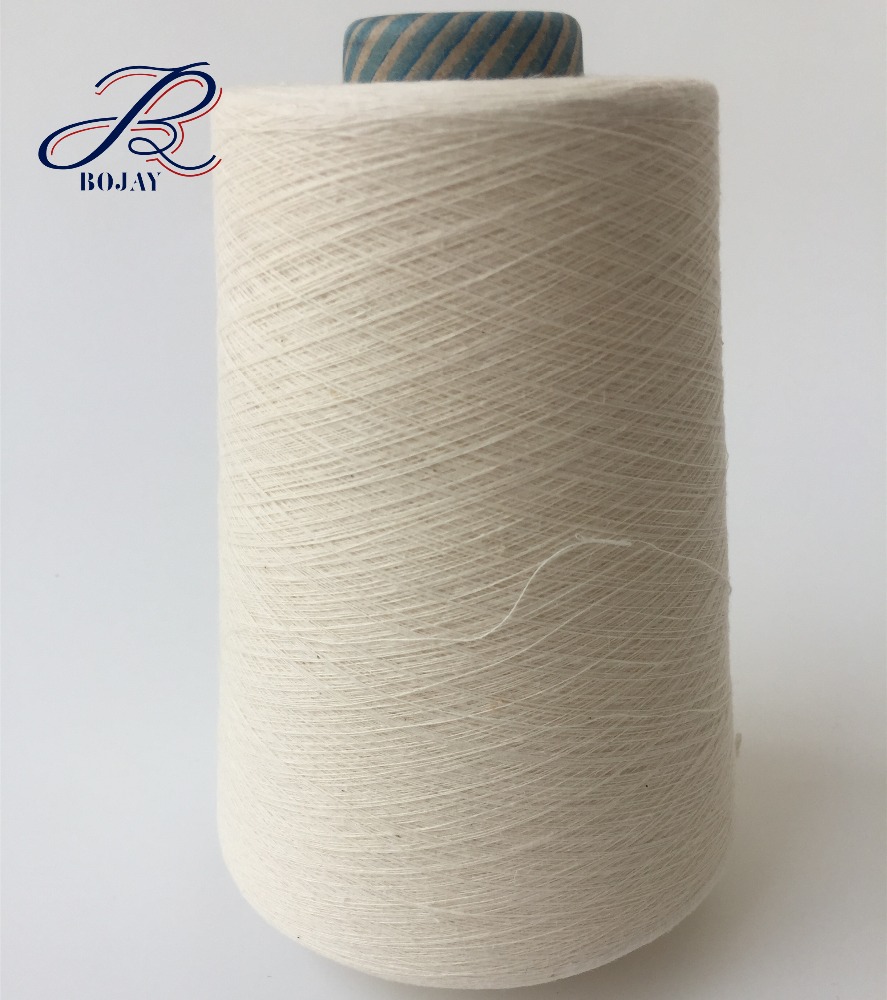 Ne 30/1 50% органический хлопок 50% переработки шелка (Silk Noil) Blended естественный цвет без каких-либо цвет точек