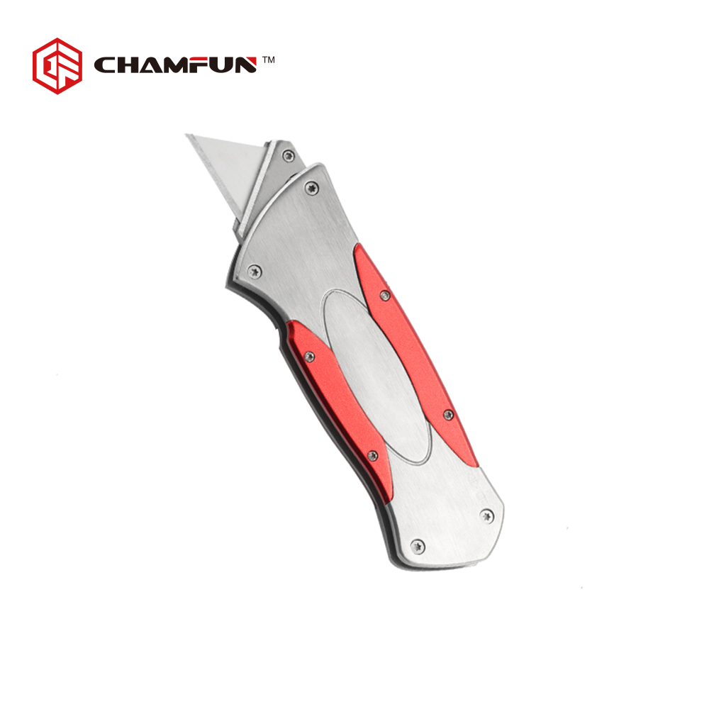 High quality Push lock cutting knife with extra blades super mini utility knife