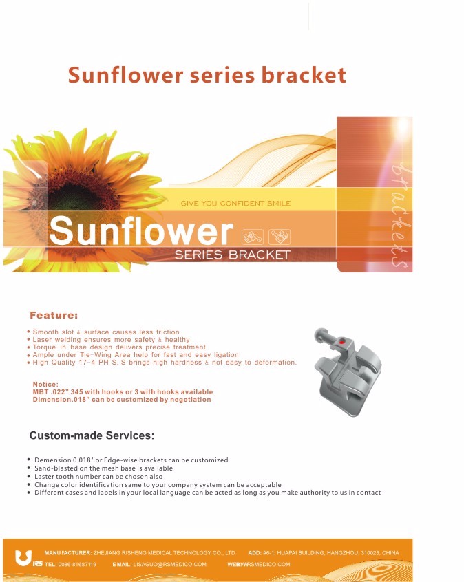 Ортодонтические Кронштейны серии Sunflower, литье металла RS MEDICO