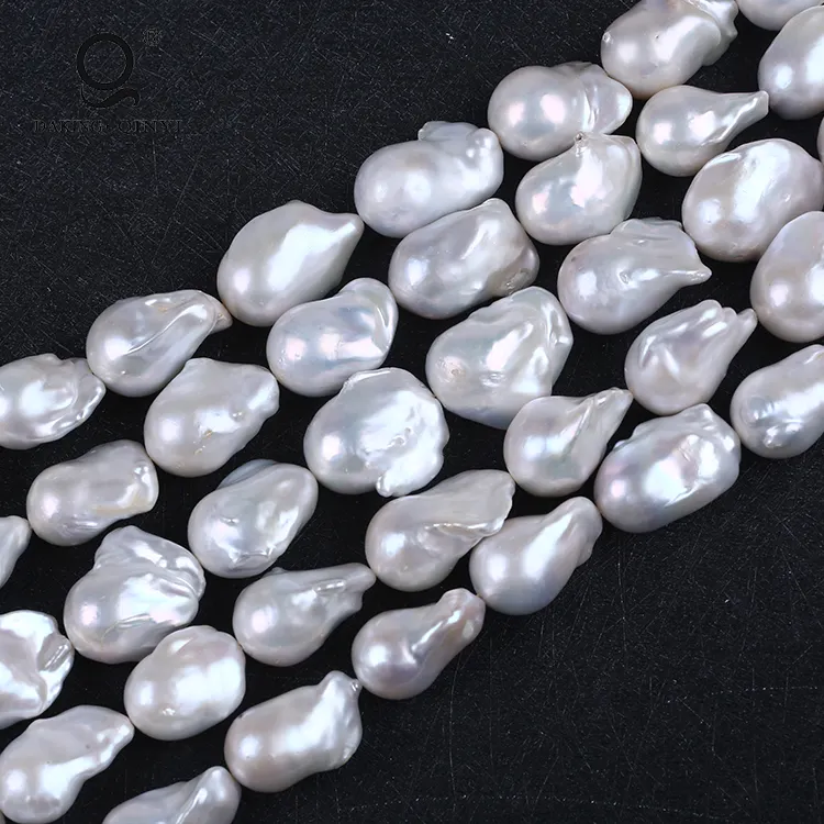 Freshwater Wholesale AA 16-20mm White Big Baroque Freshwater Pearl Strands