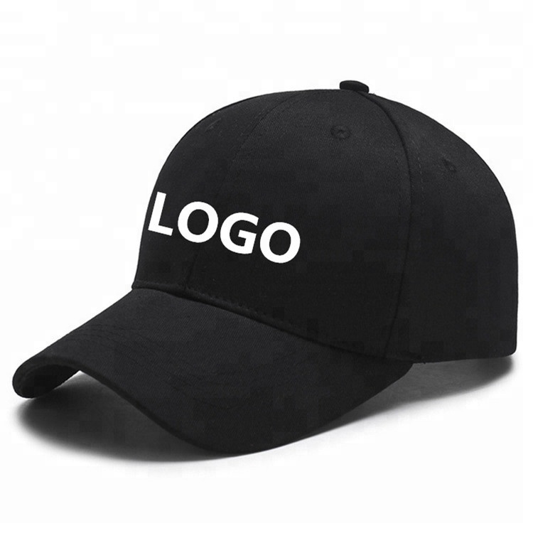 Пользовательские logodesign ваш собственный бейсболка, взрослый размер Обычная хлопковая черная бейсболка