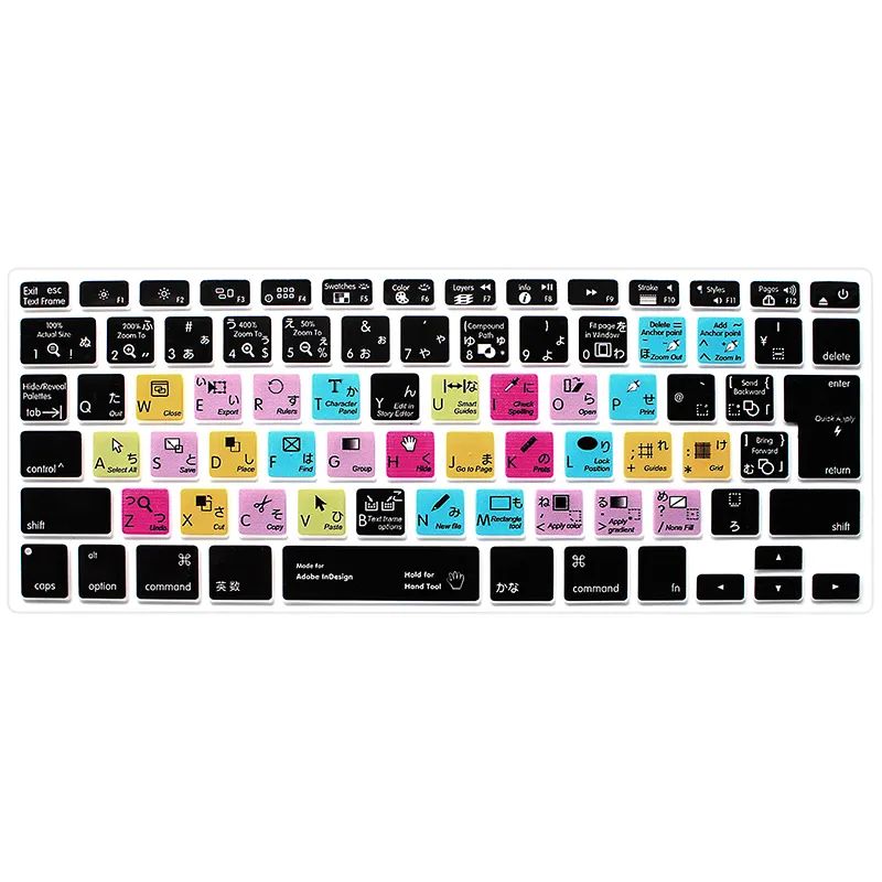 Japanese Functional Hotkeys Shortcuts Silicone Keyboard Cover Skin Protector For Macbook Air Pro Retina 13"15"17"A1452 A1502