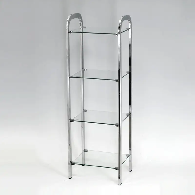 Hot Sale 4-Tier Small Glass Bathroom Organizer Shelf