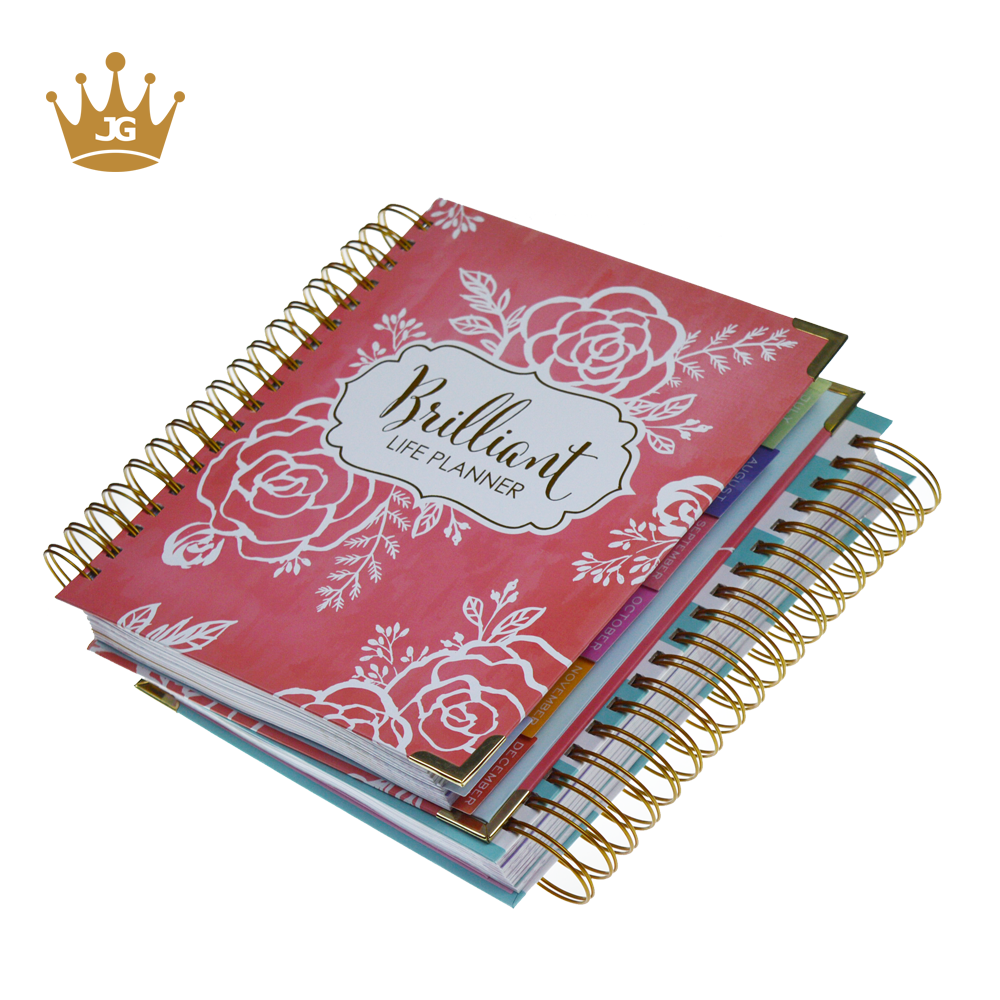 Custom Printing 2019-2020 Hardcover A5 Spiral Paper Note Book Diary Journal Agenda Day Weekly Monthly Organizer Planner Notebo