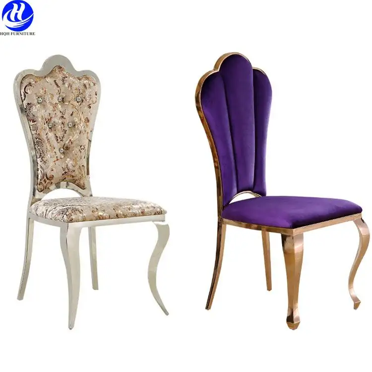 Foshan Hot Sale Stainless Steel Hotel Furniture Stackable Event Wedding Chair Dining Chairs For Reception