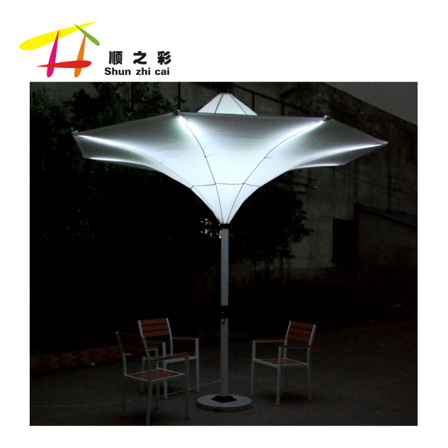wholesale promotion garden umbrella outdoor patio tulip umbrella with LED light