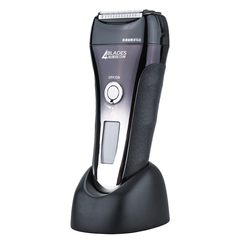 Kemei KM-5598 2021 новый дизайн магнитная левитационная бритва с ЖК-дисплеем четыре лезвия возвратно-поступательная Бритва для мужчин