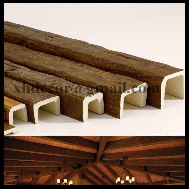 # KU-0003S полиуретановая u-образная форма lowes легкая для интерьера и наружной отделки потолка из искусственного дерева