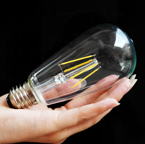 Антикварной затемнения Edison светодио дный лампы ST64 4 Вт clear стеклянная крышка светодио дный свет лампы накаливания