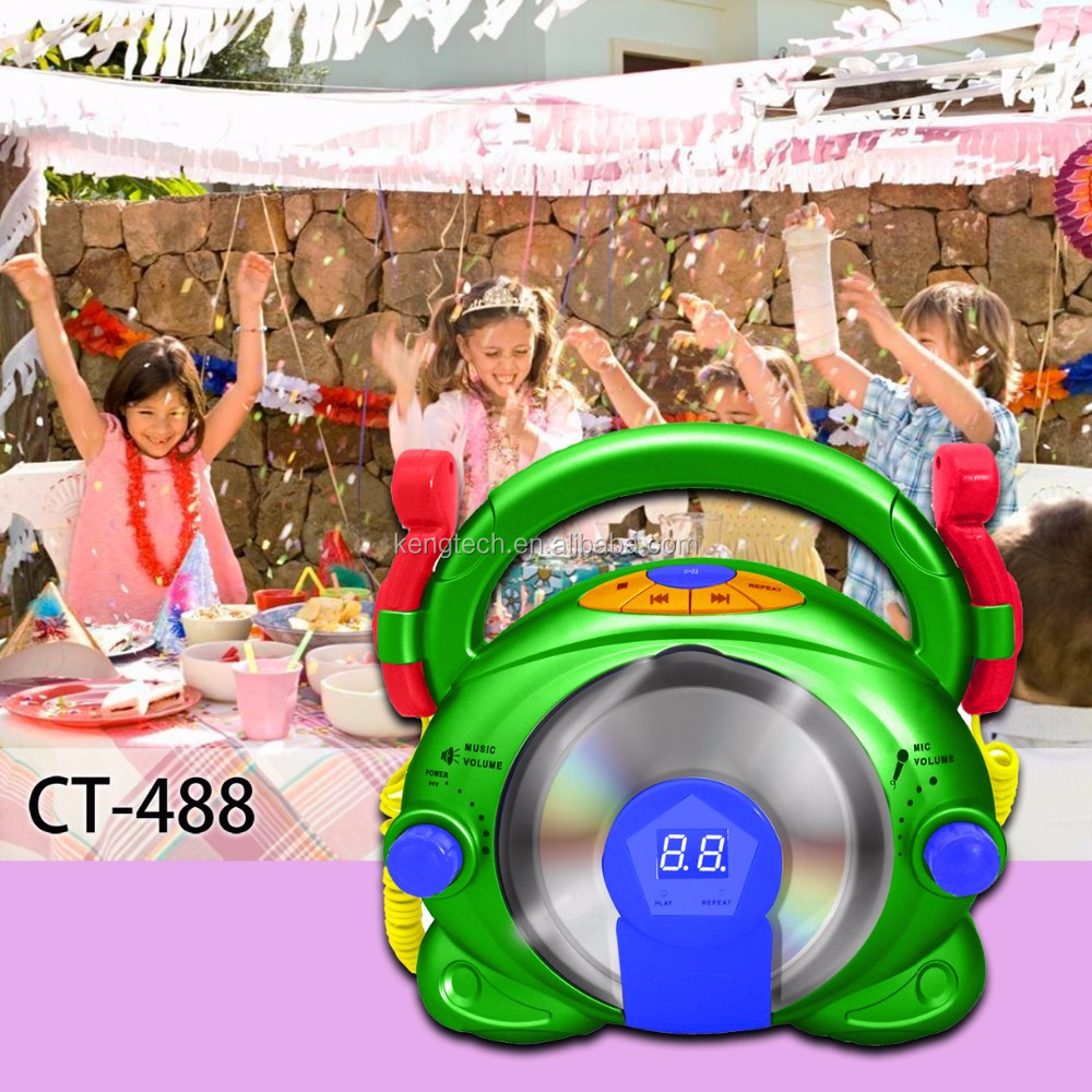 Portable Kids toy musical CD karaoke player stereo mic & speaker Manufacturer price CT-488