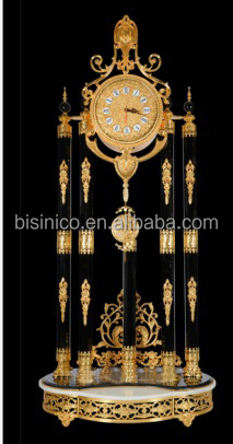French Emperial 24K Gold Plated Floor Clock/Grandfather Clock, Bronze Gold Gilt Decoration Clock