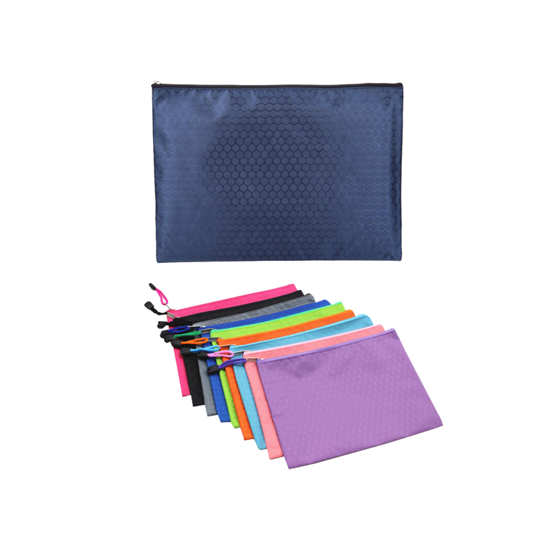 Waterproof Lining Fabric File Folder B5 Size Zip Bag A4 Hanging File Folder Bag