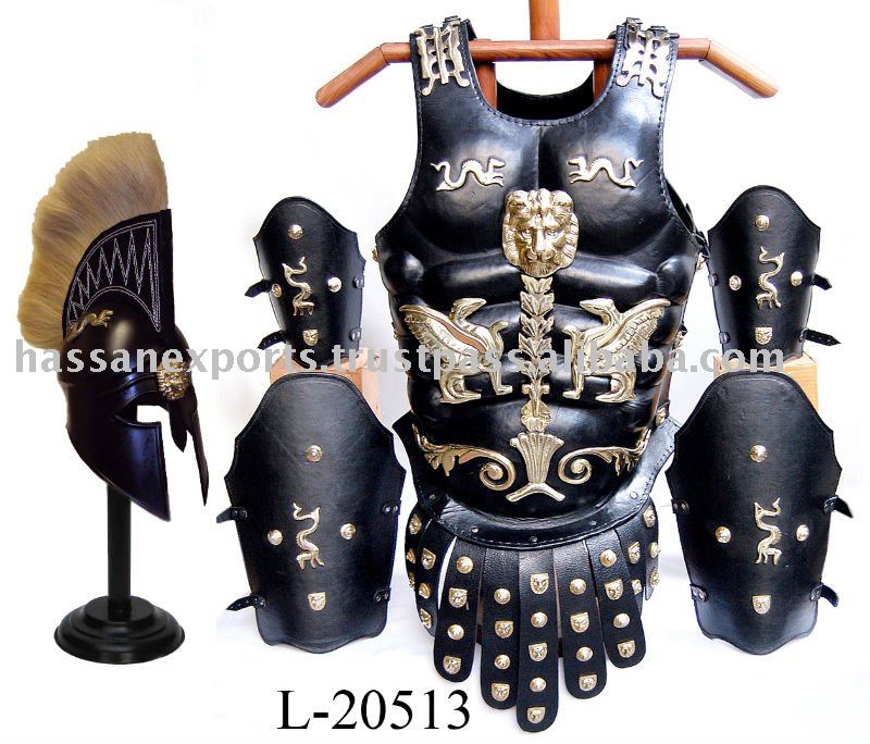 Средневековая кожаная Броня Cuirass Set с коринтийским шлемом