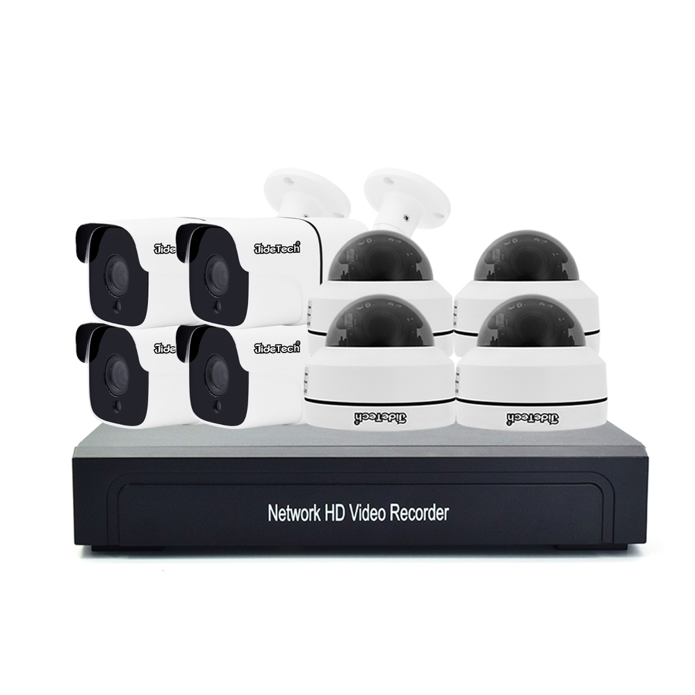 JideTech 5MP наружного наблюдения безопасности камера системы 8CH CCTV NVR комплект