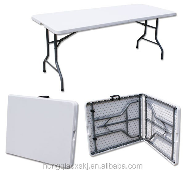 Park table Set 1.8m Plastic Folding table And Chairs/garden Used Camping Picnic table Chairs/cheap White Portable Folding table
