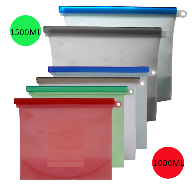 Benhaida Reusable Snack And Sandwich Leakproof Freezer Silicone Bag Food Storage Reusable