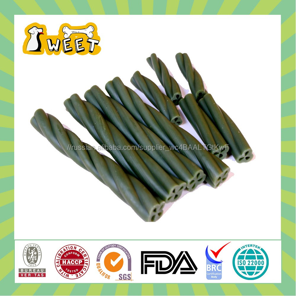 2.5 "-5" 9 г-19 г Мяты Оптовая Bulk Rawhide Бесплатная Собачьей Зубной Ёует Крутить полая Палка Жевать Игрушка