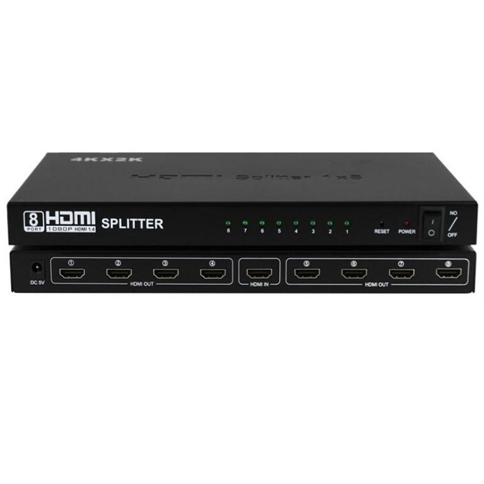 8 порты и разъёмы HDMI Splitter Full HD 1X8 концентратор 4 к сплиттер в 8 из повторителя 3D 1080p