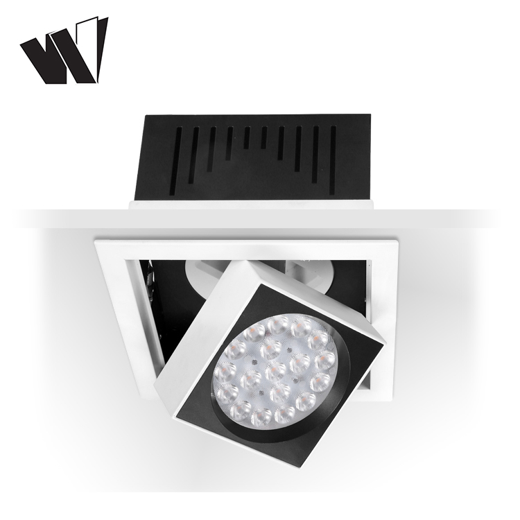 Factory direct sale adjustable protective SMD 20w 25w led square grille light