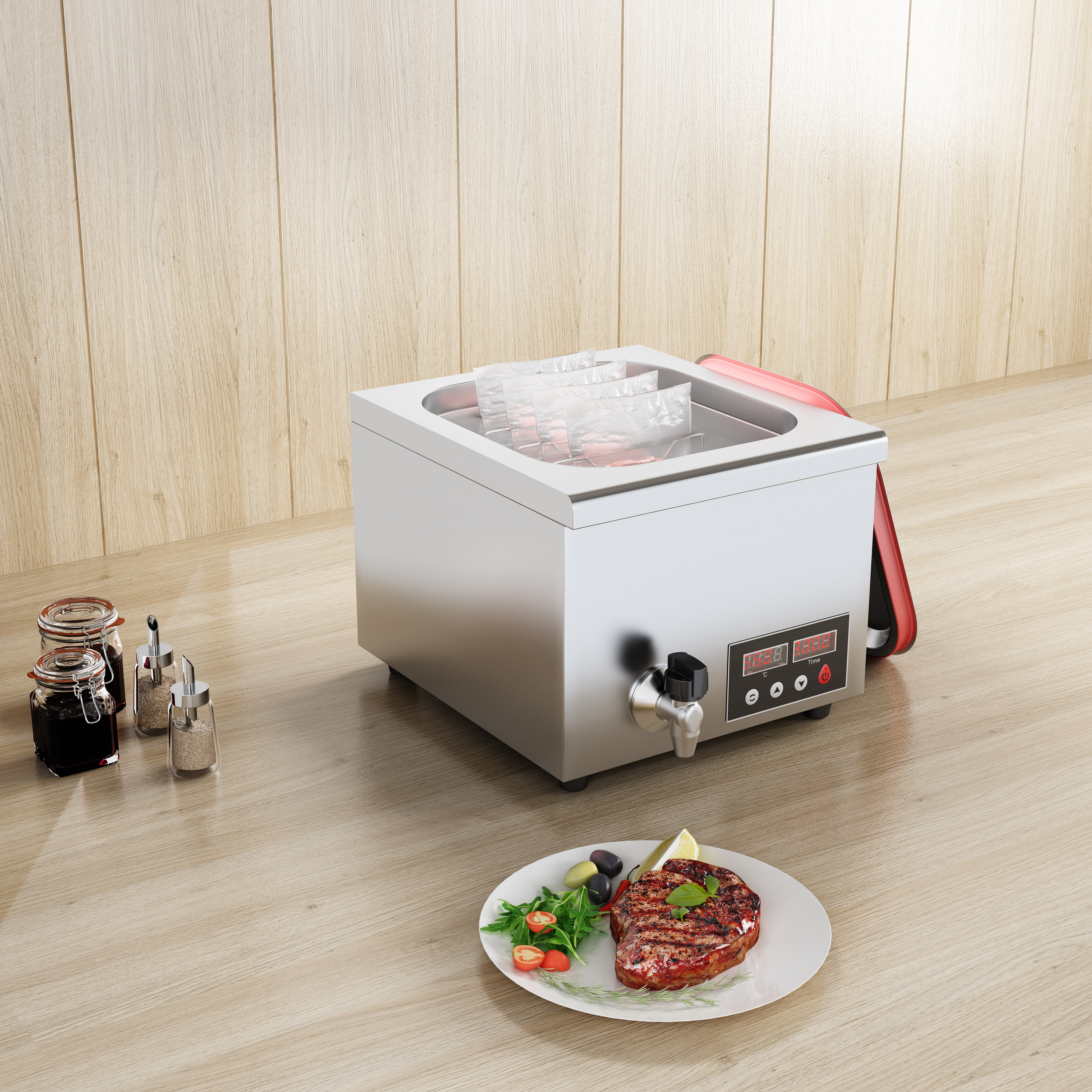 Цифровая панель контроля температуры с функцией памяти и калибровки premium Sous Vide Cooker небольшого размера с системой циркуляции