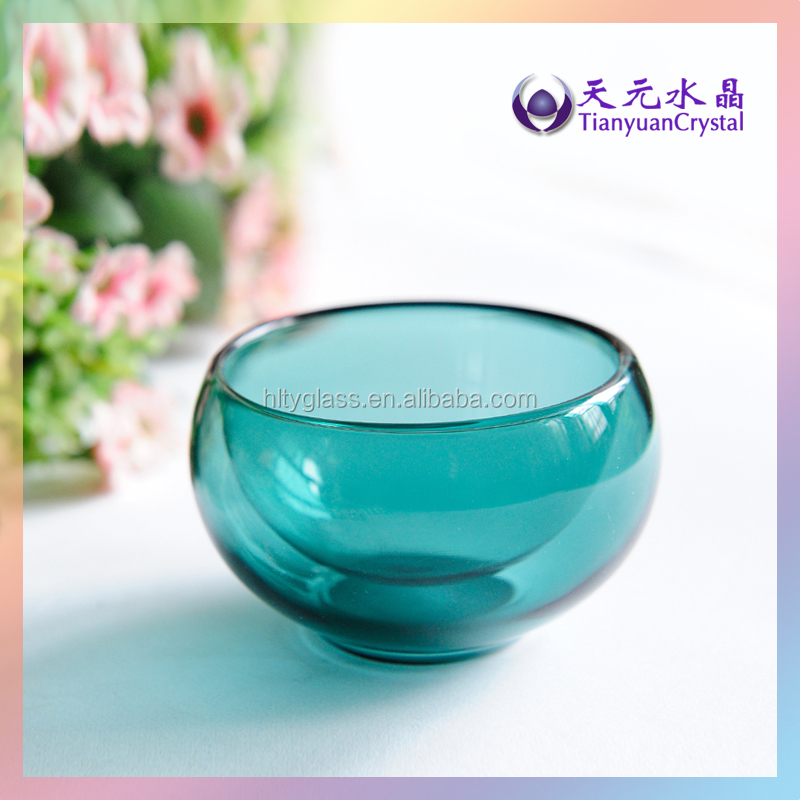 Fancy and handmade colored double wall glass tea cup