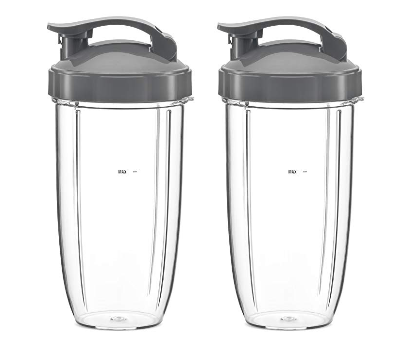 900W Preferred Parts Huge Replacement Cups with Flip Top To-Go Lid for High-Speed Blender/Mixer