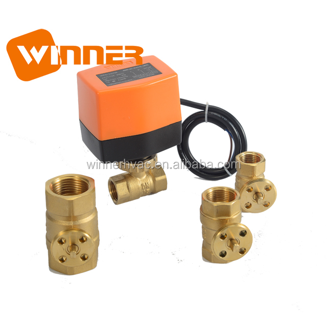 24V 2 Way 1/2 "DN15 электрический контроль потока воды латунный шаровой клапан