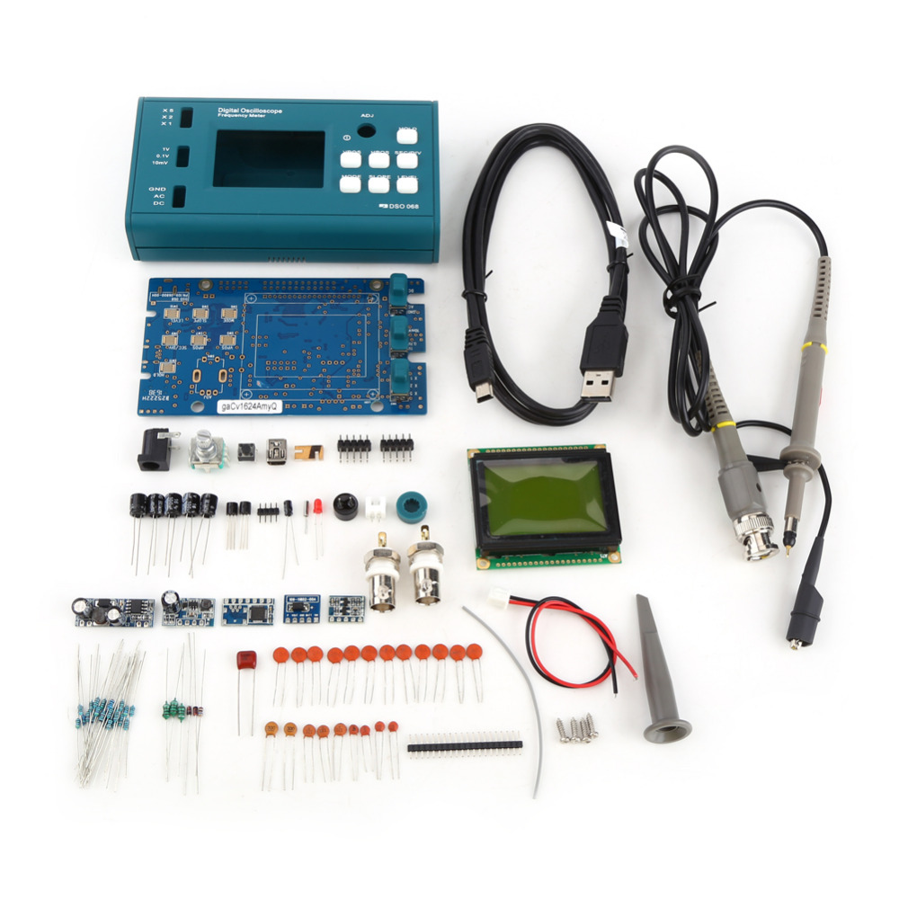Цифровой осциллограф DIY Kit разобраны части с ЖК-20 мГц зонд обучающего набора