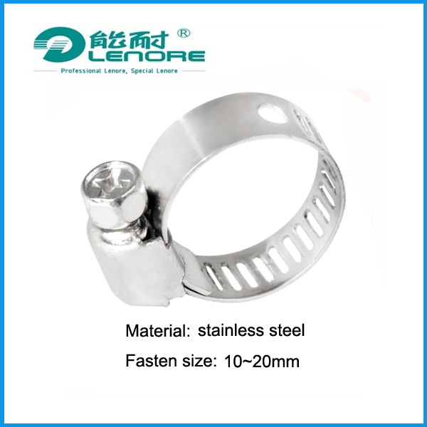 10~20mm Fasten Size Stainless Steel Clamp for Plastic Pipe