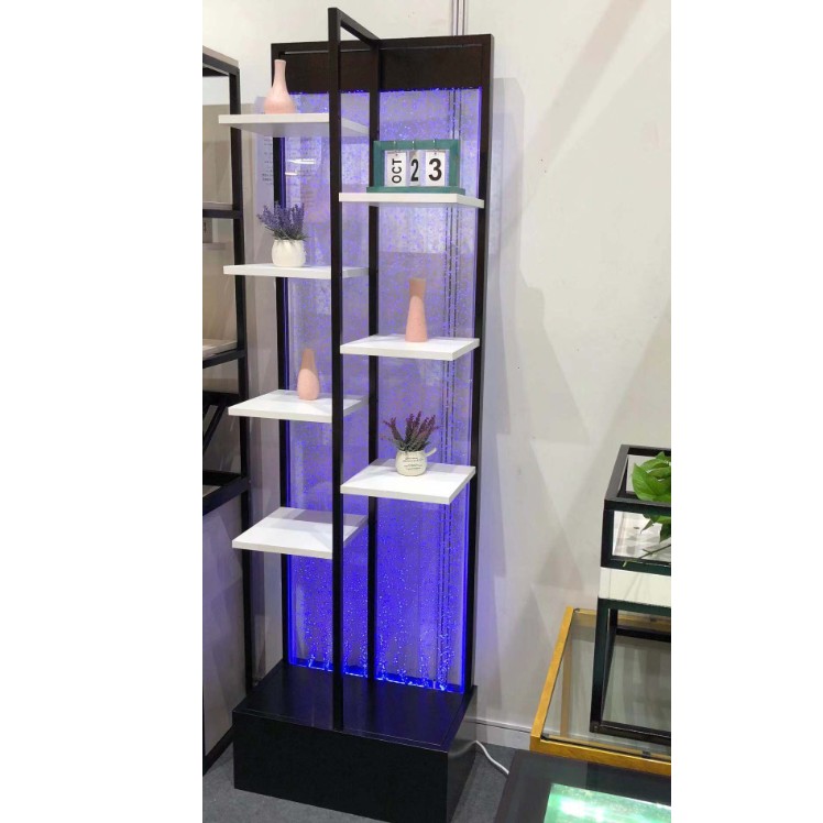 Water bubble panel with changing color LED light bubble wall cabinet Home Decoration Wood Shelf