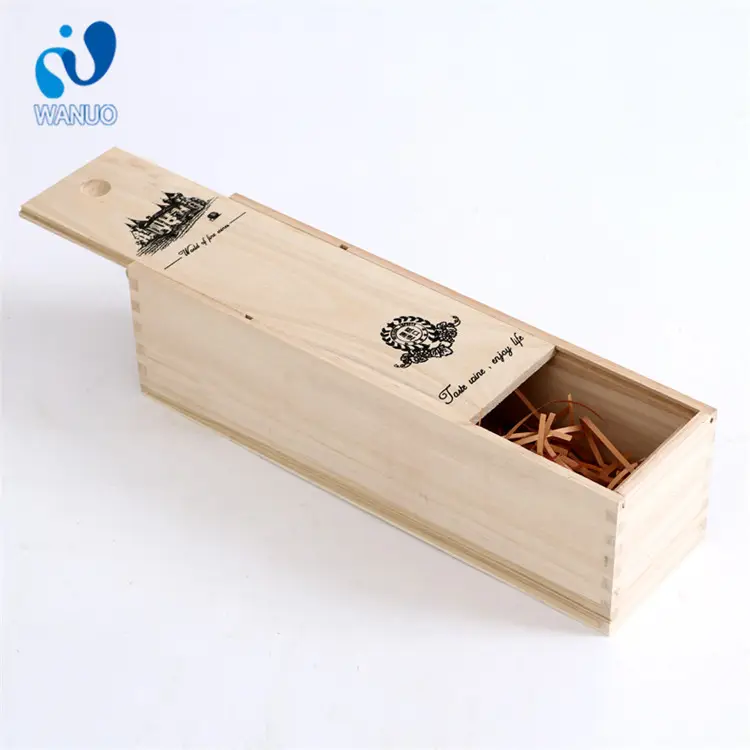 Customized Size Wooden Box For One Wine Bottle