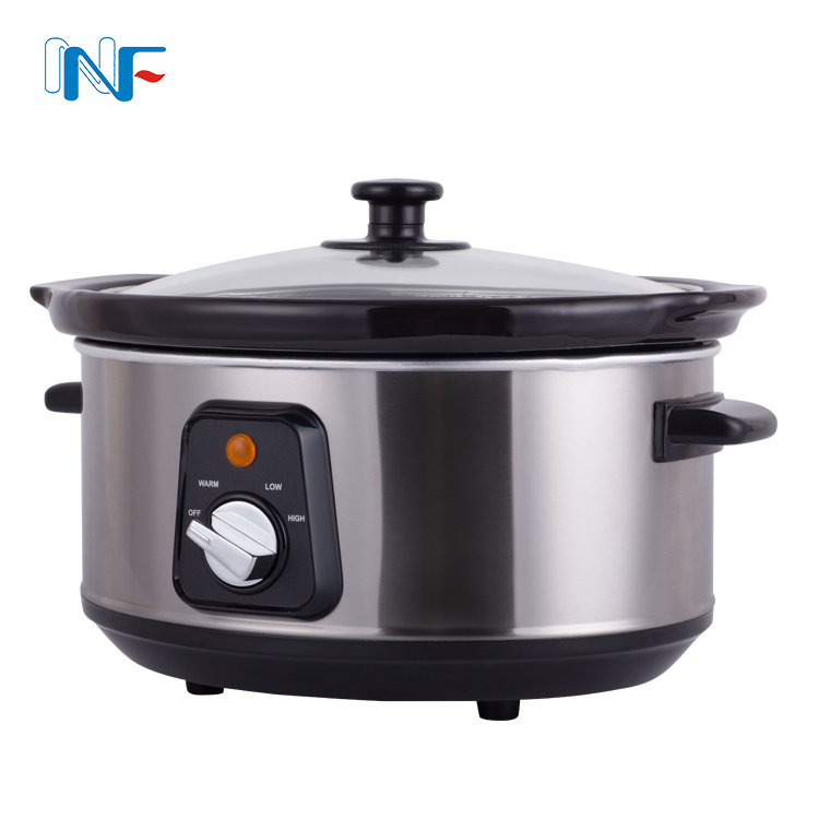 Новый Электрический горшок 4.5л Автоматическая электрическая 3,5 qt круглая нержавеющая сталь Медленная Плита