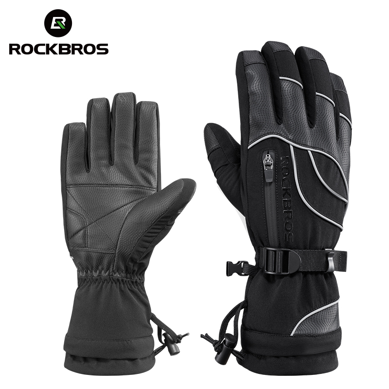 ROCKBROS Winter Warm Motorcycle Waterproof Snowboard Skating Sports Ski Gloves