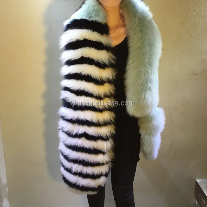 Star Style Super Fashion Best Carpet Color Blocking Women Fox Fur Scarf/Collar