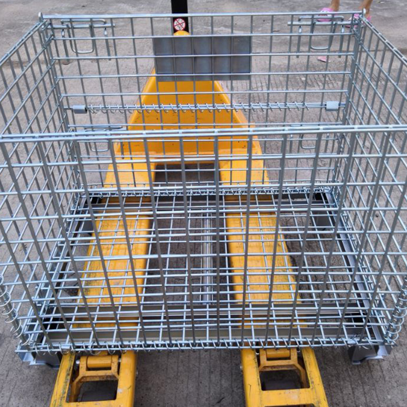 Lockable storage metal cage sports equipment storage cage with wheels for Supermarket warehouse